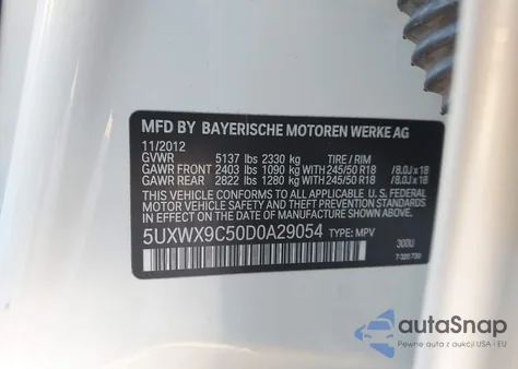 2013 BMW X3 xDrive28I z USA, uszkodzony, nr VIN 5UXWX9C50D0A29054